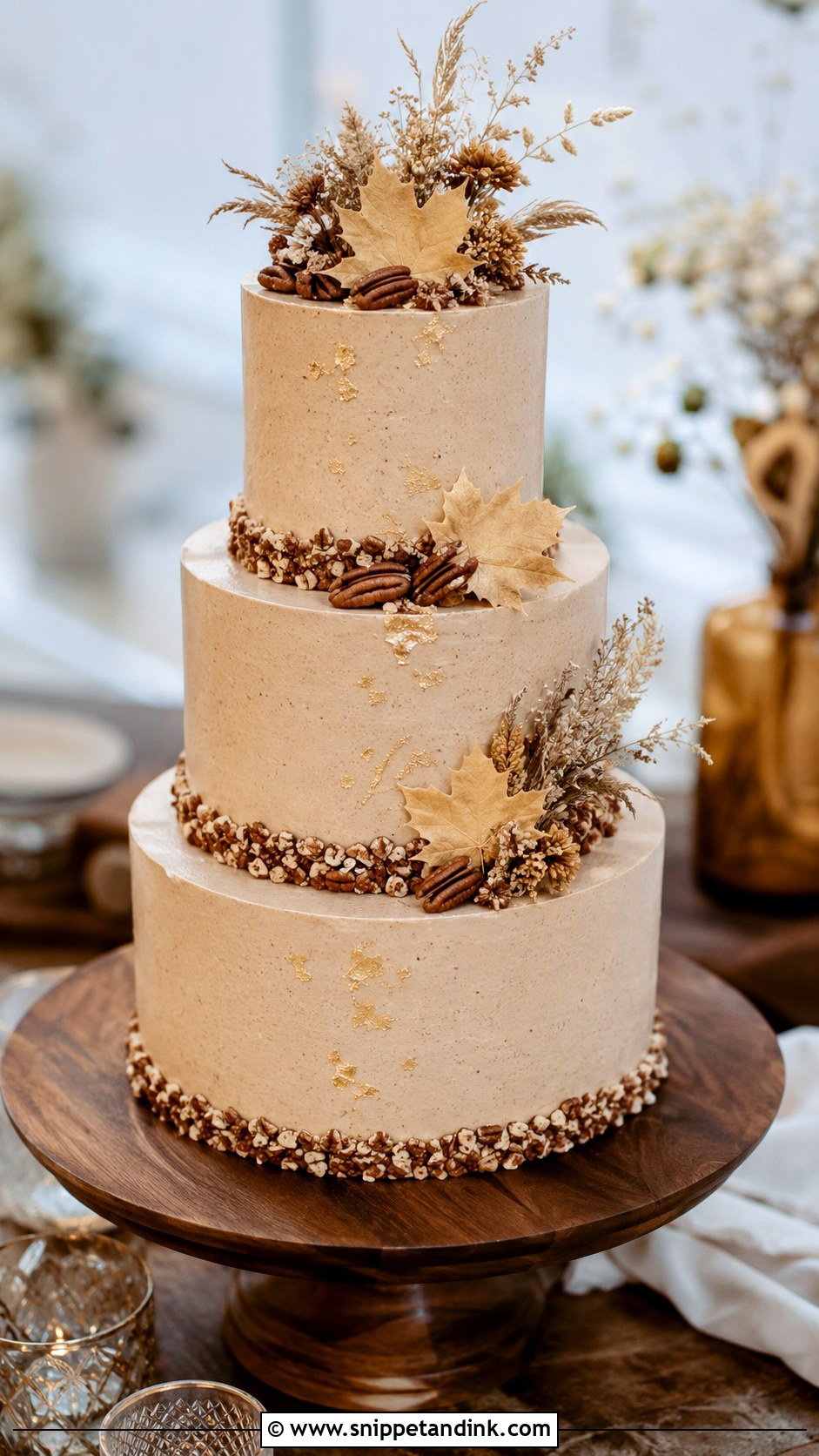 Maple Pecan Wedding Cake - Snippet and Ink - 25 Thanksgiving Wedding Cake Ideas