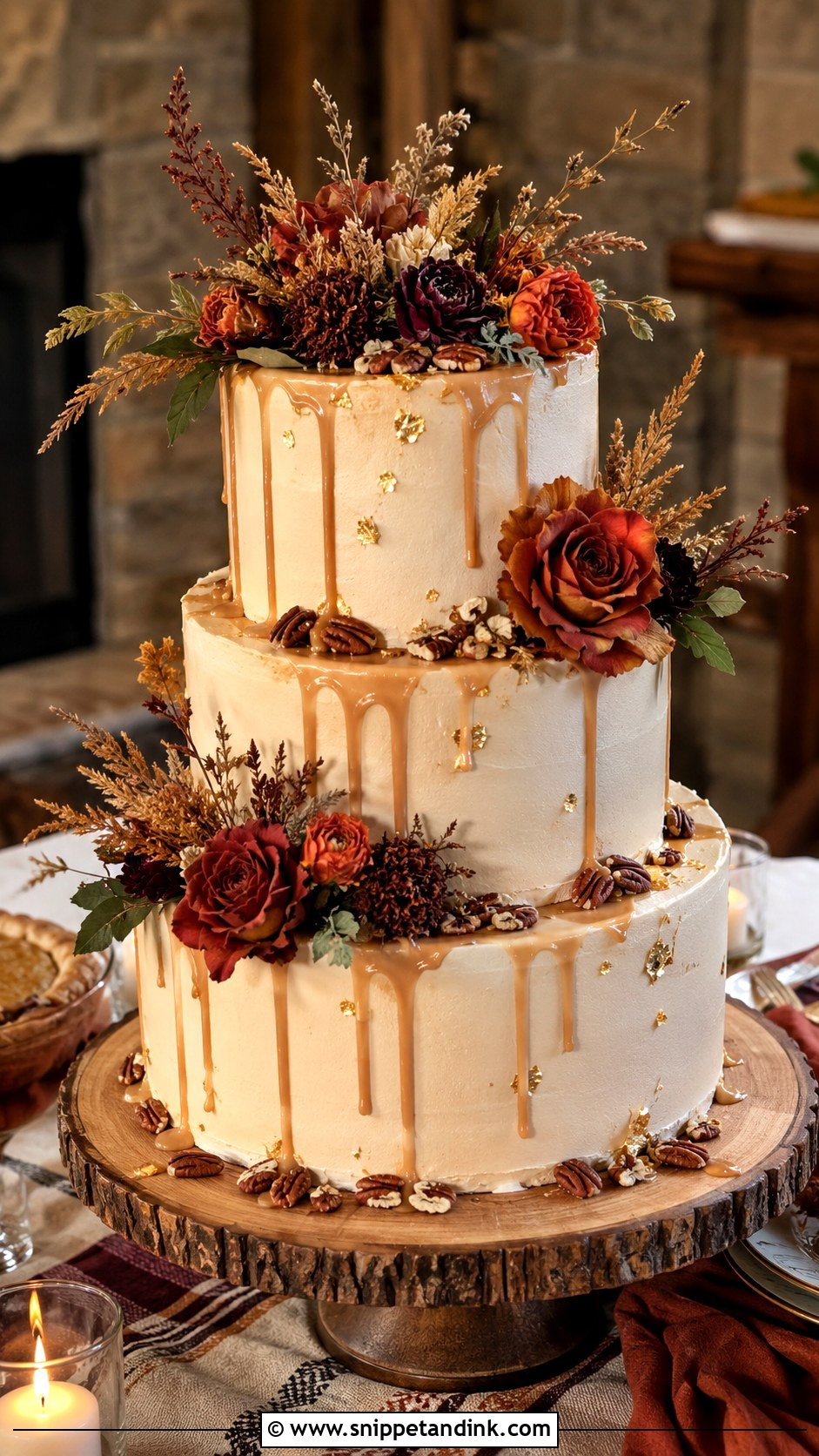 Maple Pecan Wedding Cake - Snippet and Ink - 20 Fall Wedding Cake Ideas