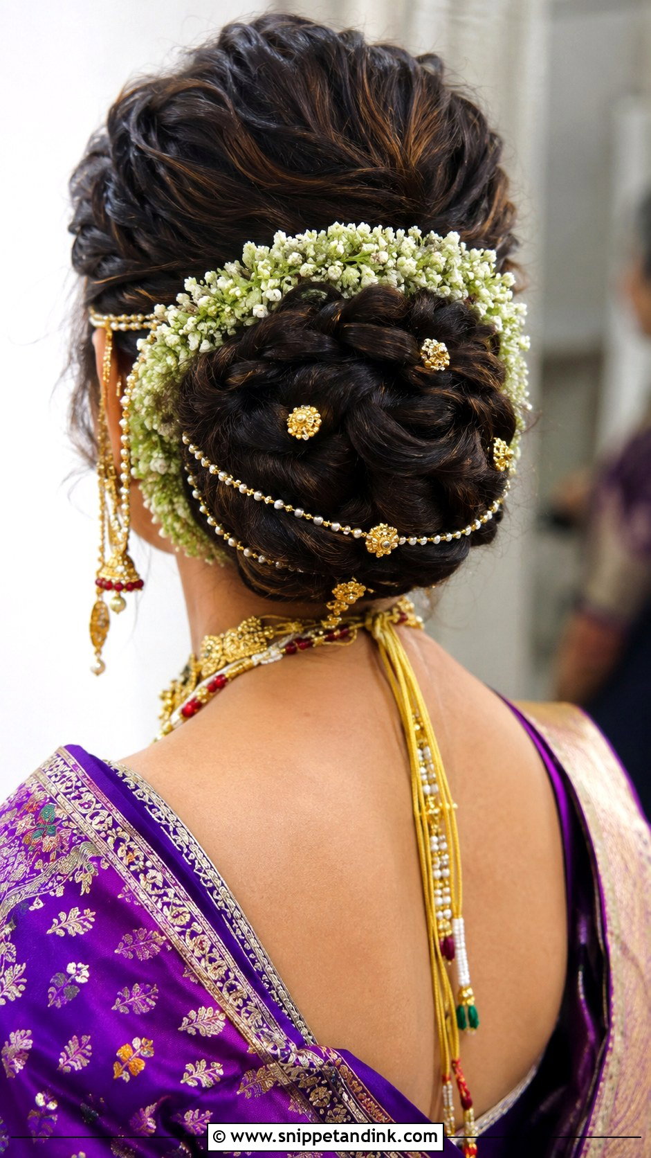 Marathi Bridal Braided Bun - Snippet and Ink - 15 Marathi Bridal Hairstyles