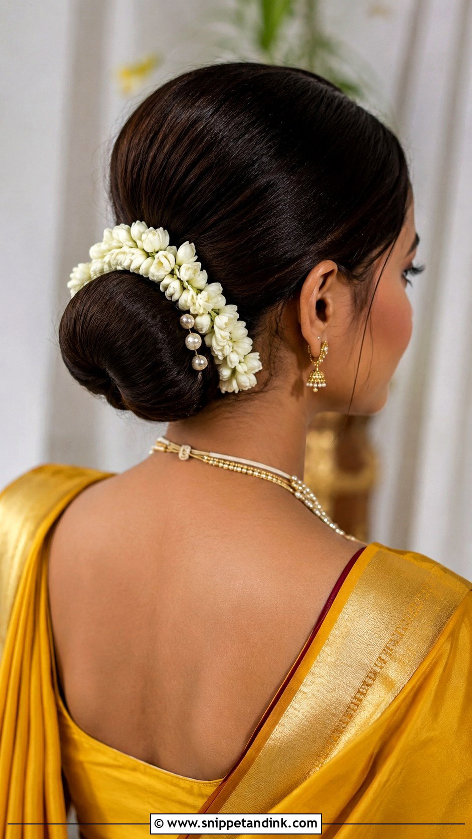 Marathi Bridal Low Bun - Snippet and Ink - 15 Marathi Bridal Hairstyles