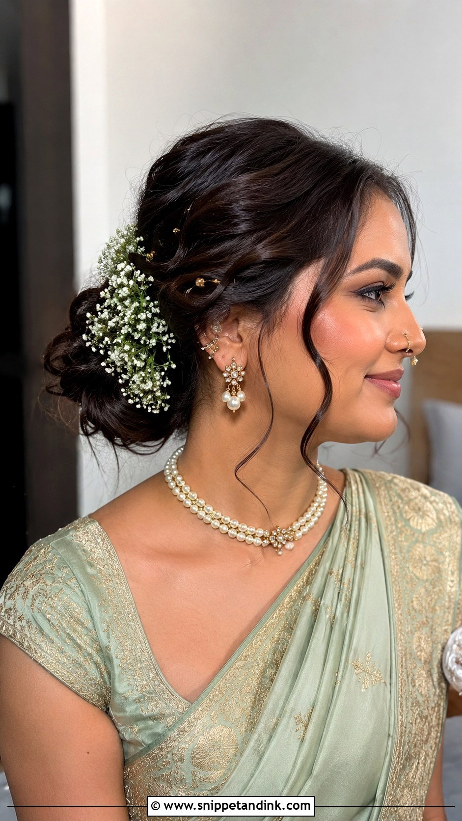 Marathi Bridal Messy Bun - Snippet and Ink - 15 Marathi Bridal Hairstyles