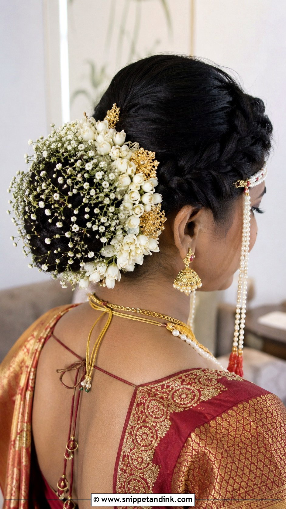 Marathi Bride Braided Bun - Snippet and Ink - 20 Marathi Bride Hairstyle Bridal Hair Ideas