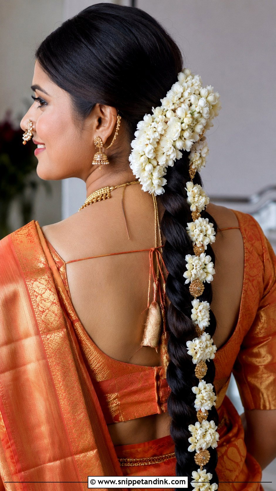 Marathi Bride Bun With Gold Accessories - Snippet and Ink - 20 Marathi Bride Hairstyle Bridal Hair Ideas