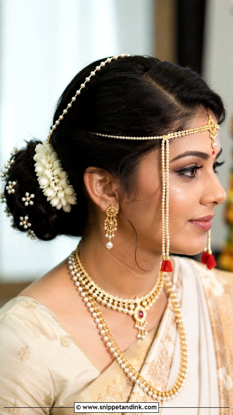 Marathi Bride Bun With Veni Phool - Snippet and Ink - 20 Marathi Bride Hairstyle Bridal Hair Ideas