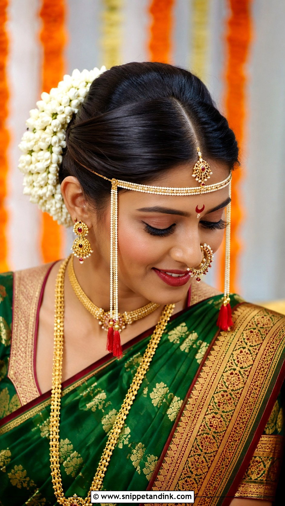 Marathi Bride Khopa Hairstyle - Snippet and Ink - 20 Marathi Bride Hairstyle Bridal Hair Ideas