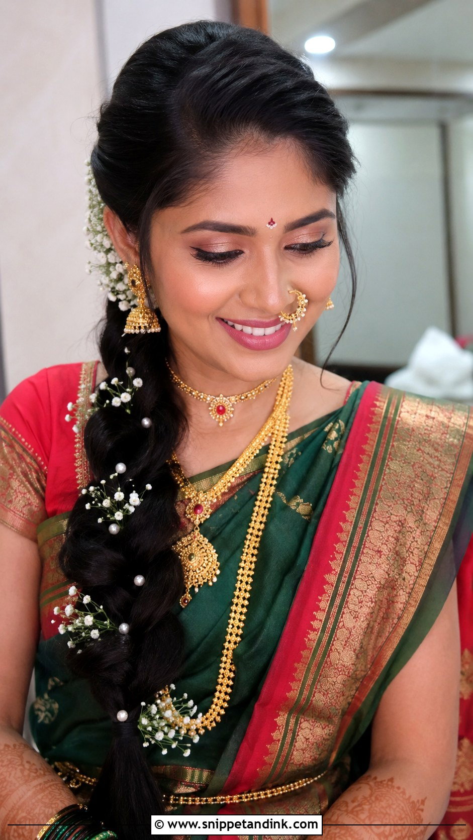 Marathi Bride Open Hair - Snippet and Ink - 20 Marathi Bride Hairstyle Bridal Hair Ideas