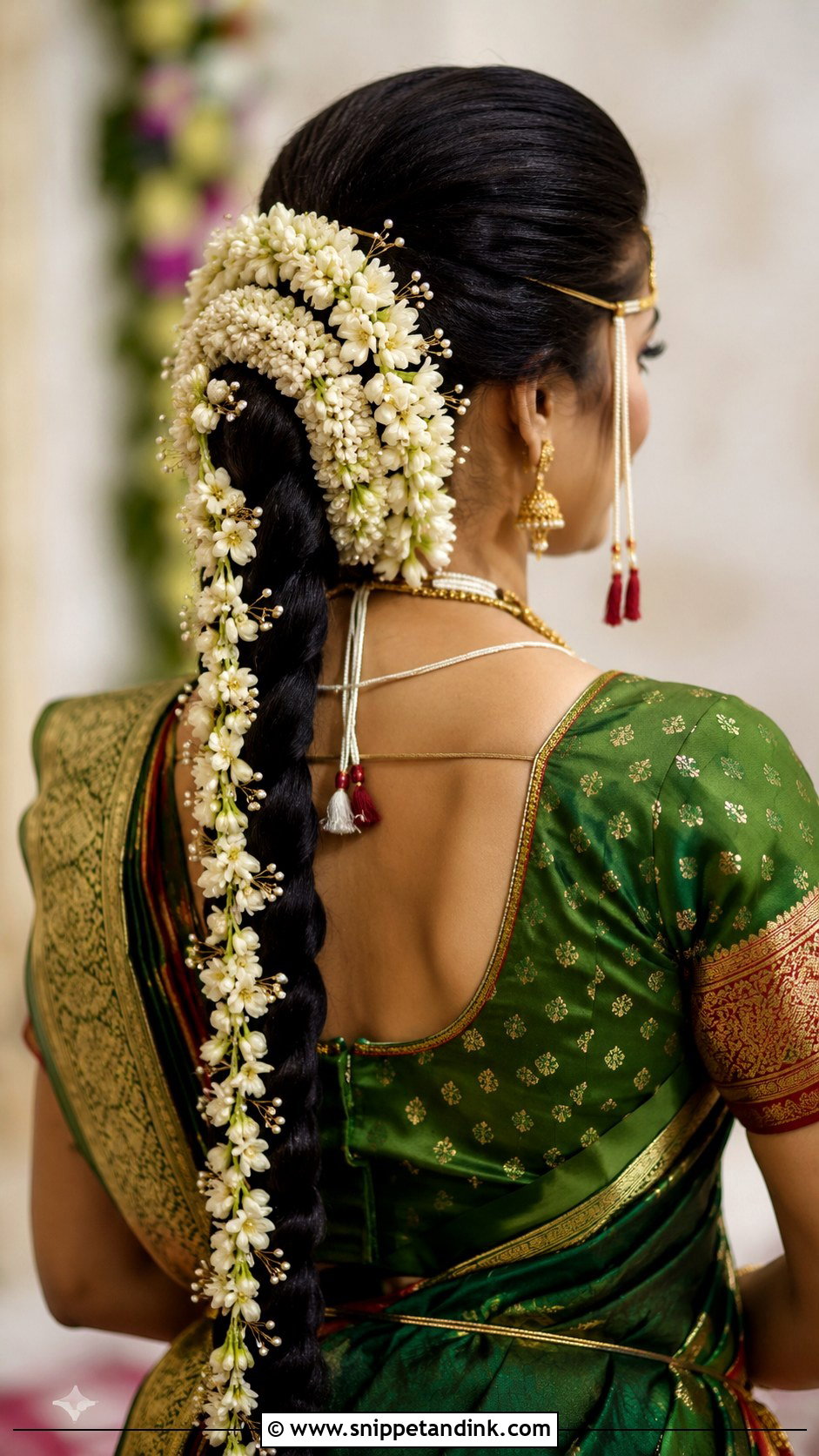 Marathi Wedding Braided Bun - Snippet and Ink - 15 Marathi Wedding Hairstyle Ideas