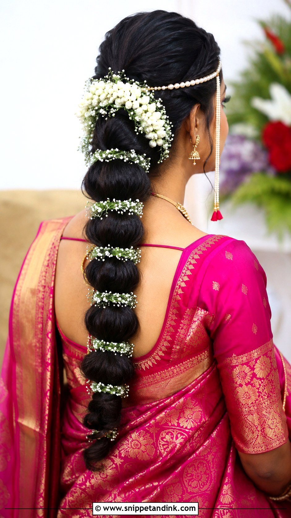 Marathi Wedding Bubble Braid - Snippet and Ink - 15 Marathi Wedding Hairstyle Ideas