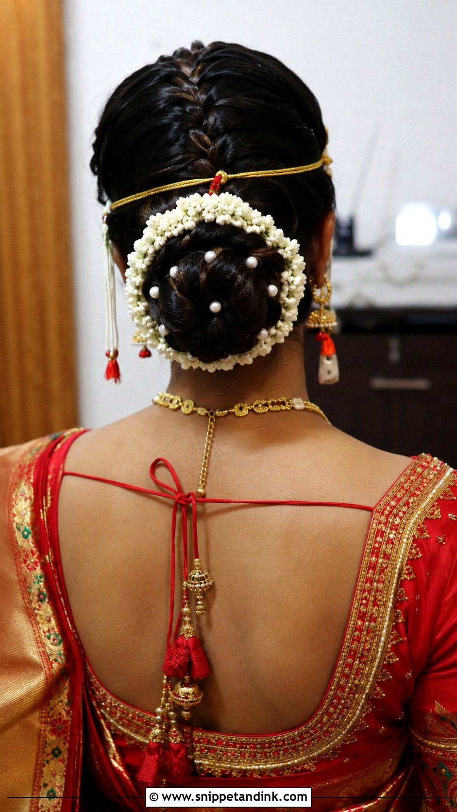 Marathi Wedding French Braid Bun - Snippet and Ink - 15 Marathi Wedding Hairstyle Ideas