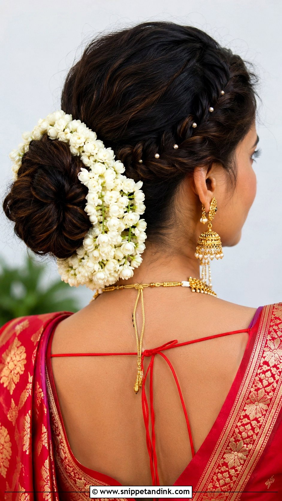 Marathi Wedding Jasmine Braid - Snippet and Ink - 15 Marathi Wedding Hairstyle Ideas
