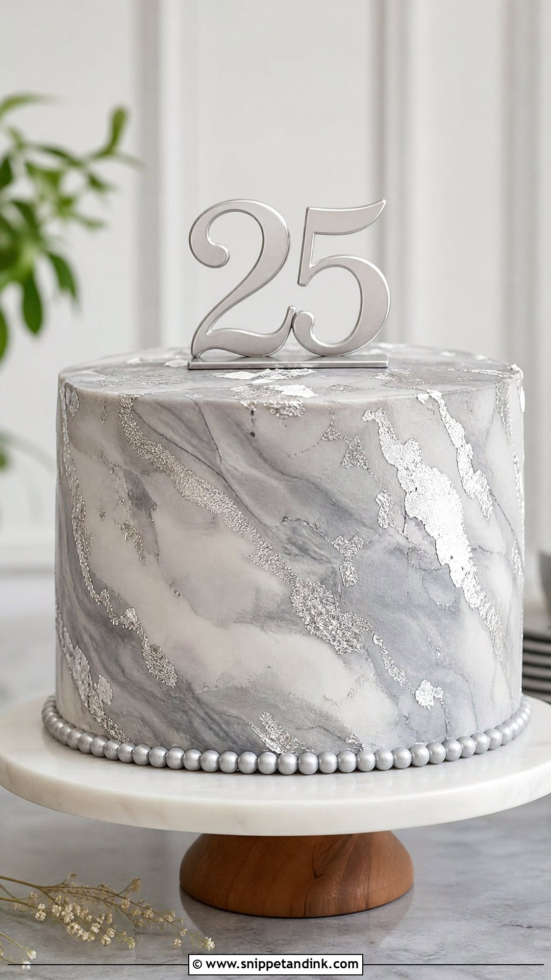Marble 25th Anniversary Cake - Snippet and Ink - 25 25th Anniversary Cake Ideas