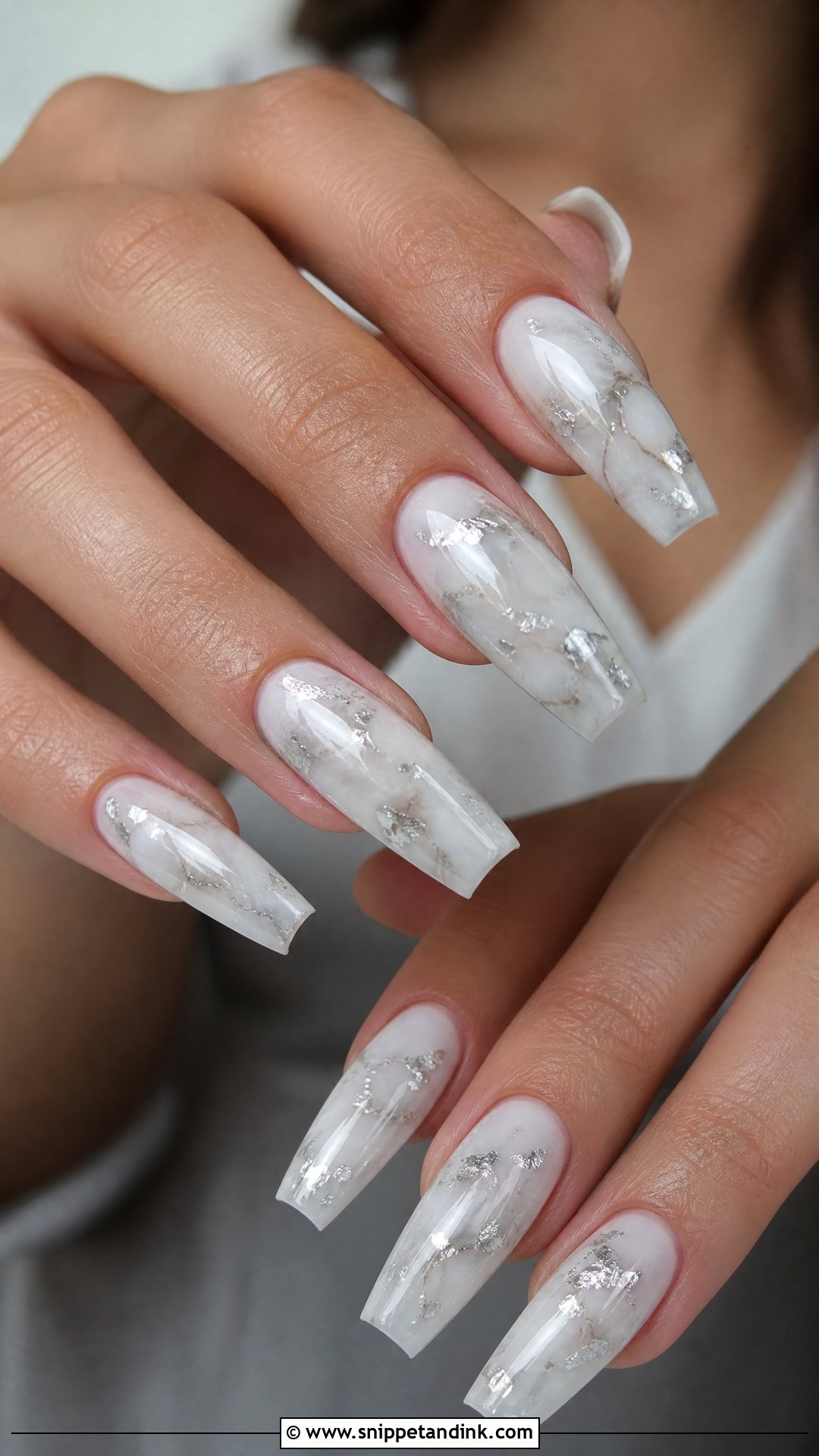 Marble Acrylic Wedding Nails - Snippet and Ink - 25 Acrylic Wedding Nails for Bride