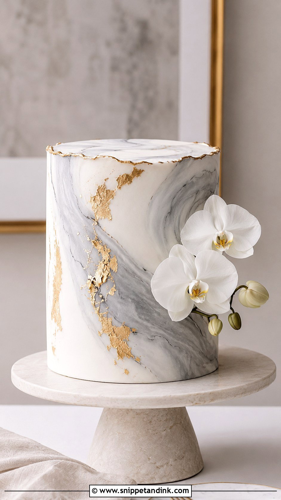 Marble Anniversary Cake - Snippet and Ink - 20 Anniversary Cake Photo Ideas