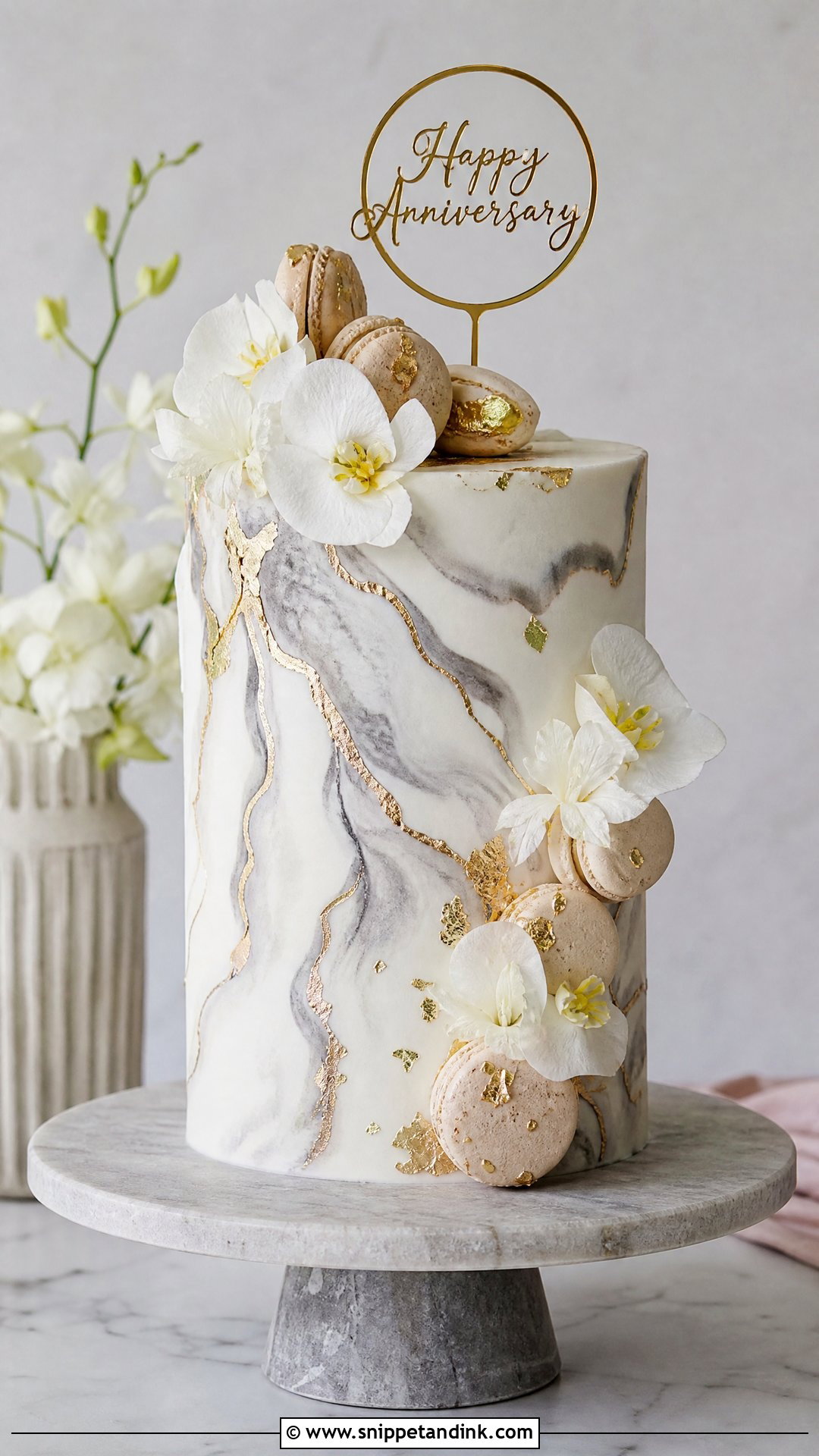 Marble Anniversary Cake - Snippet and Ink - 30 Couple Anniversary Cake Ideas