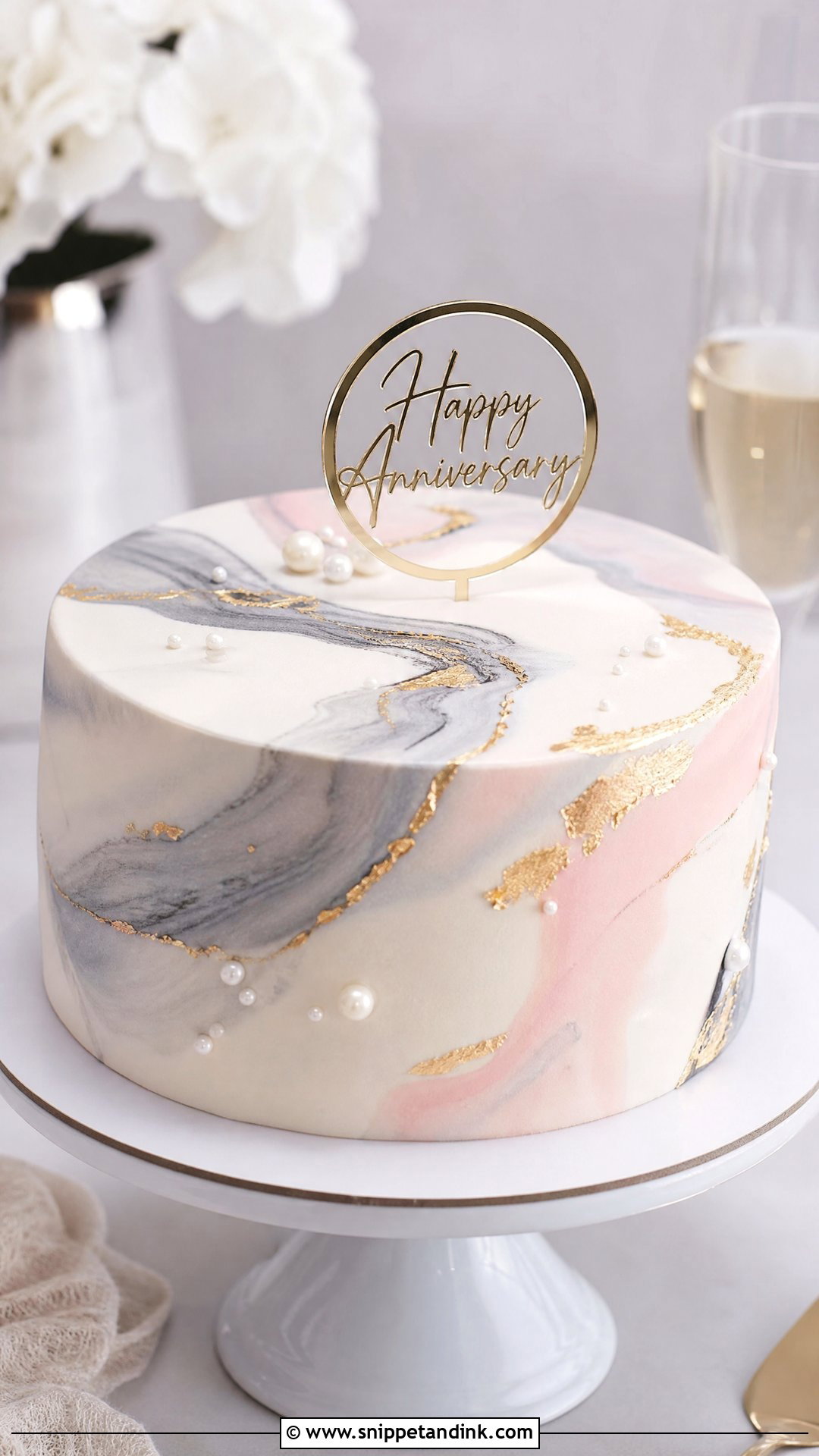 Marble Anniversary Cake - Snippet and Ink - 30 Cute Anniversary Cake Ideas