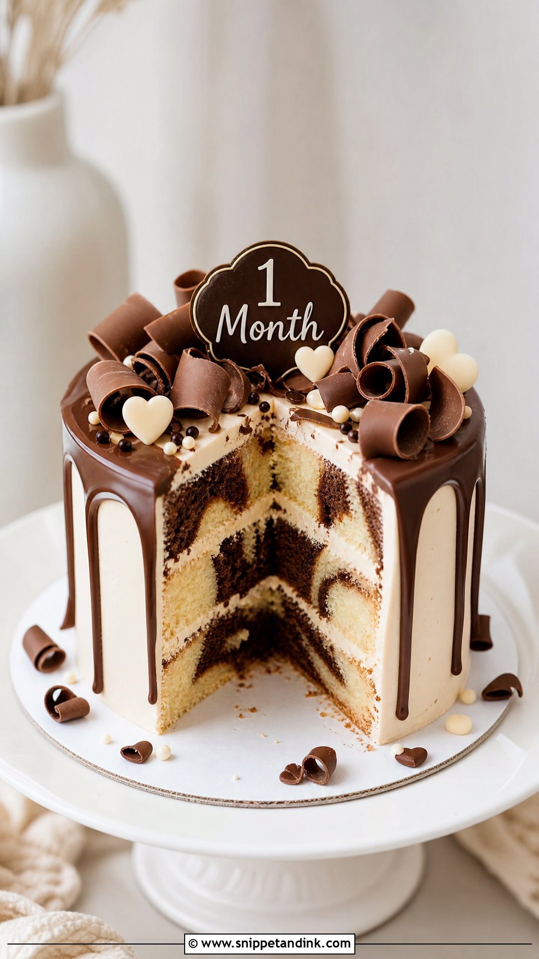 Marble Anniversary Cake - Snippet and Ink - 25 1 Month Anniversary Cake Ideas