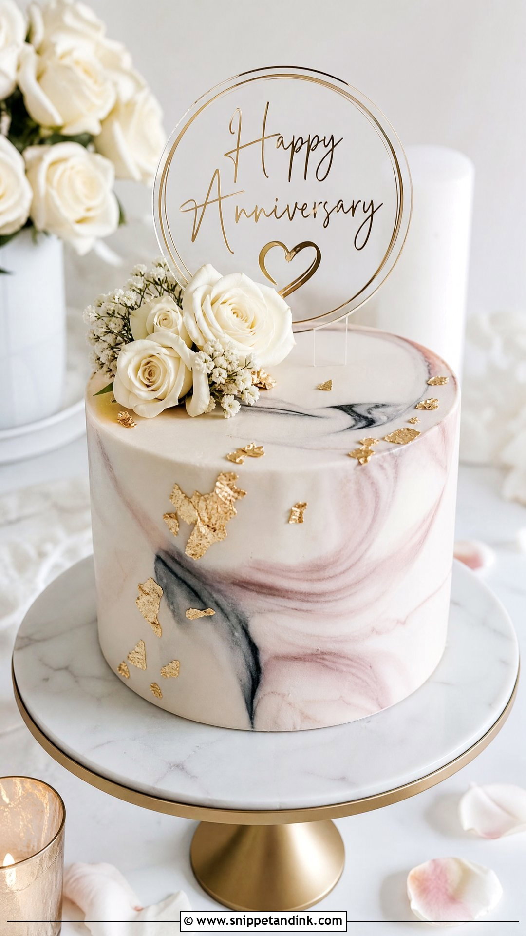 Marble Anniversary Cake - Snippet and Ink - 25 Love Anniversary Cake Ideas