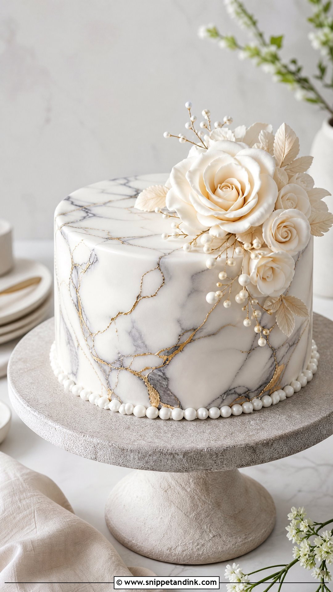 Marble Anniversary Cake - Snippet and Ink - 25 Unique Wedding Anniversary Cake Ideas