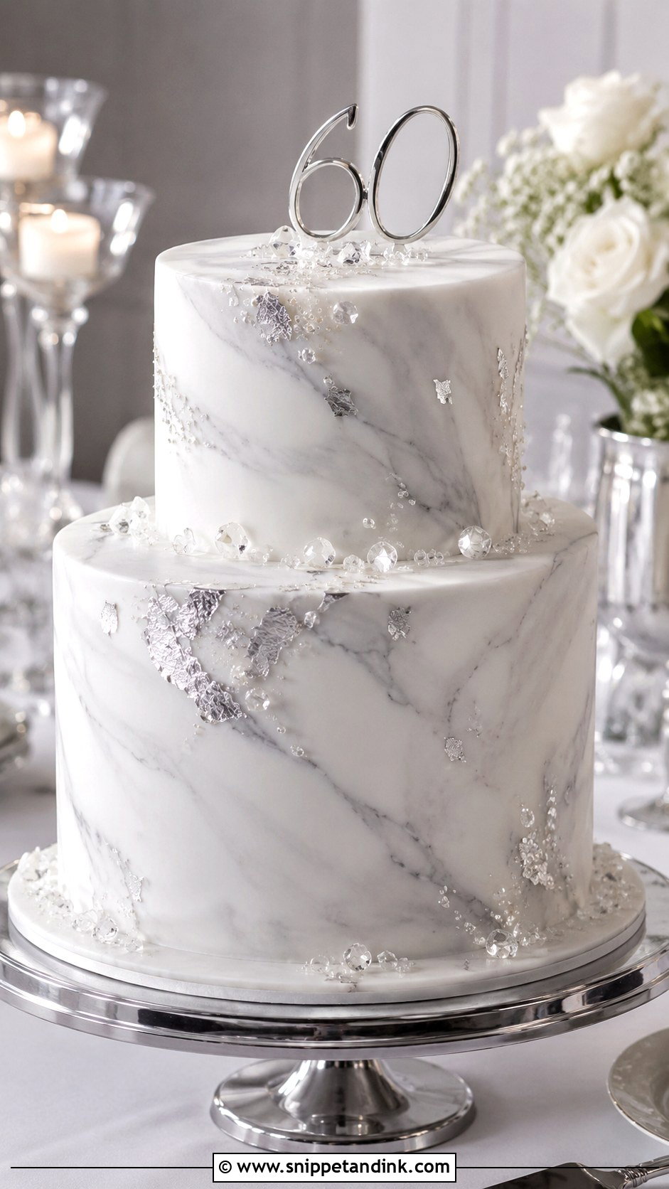 Marble Anniversary Cake - Snippet and Ink - 20 60th Wedding Anniversary Cake Ideas