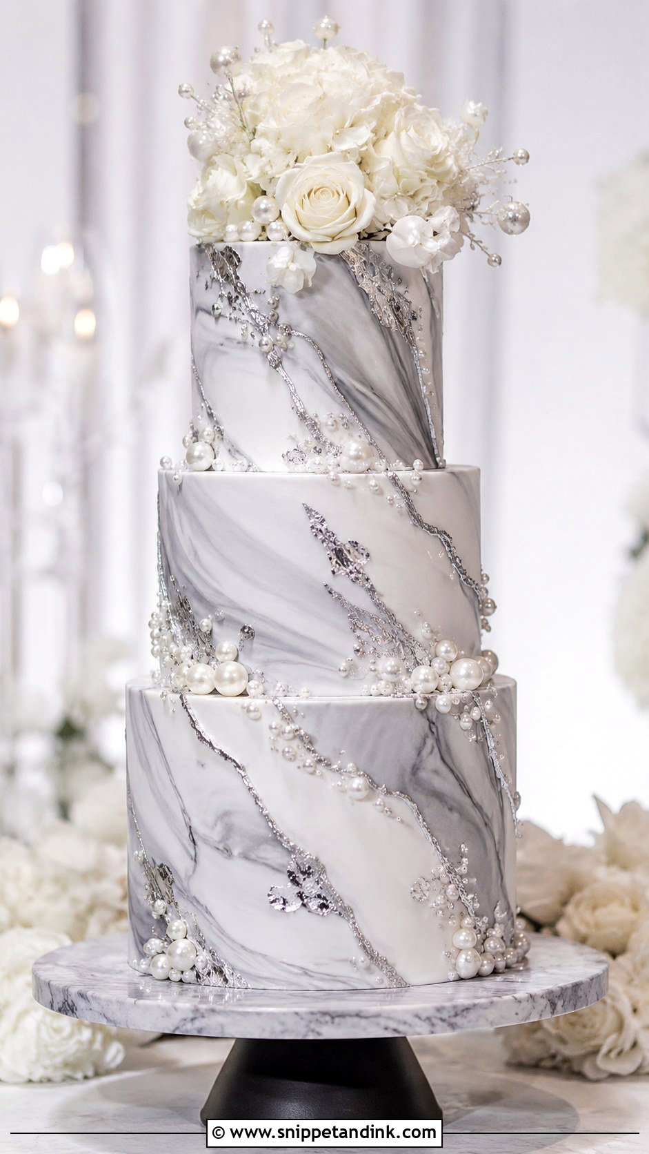 Marble Bling Wedding Cake - Snippet and Ink - 20 Bling Cakes for Wedding