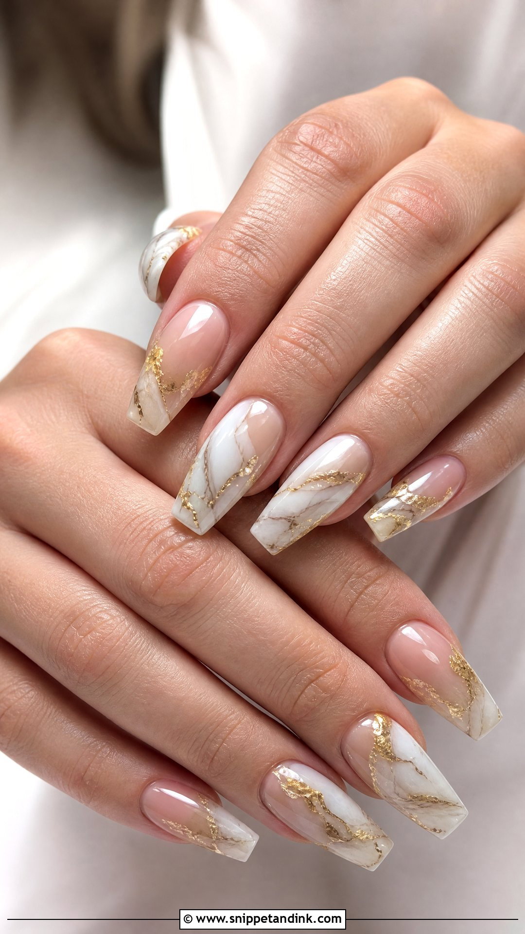Marble Bridal Nails - Snippet and Ink - 35 Bridal Nails Designs