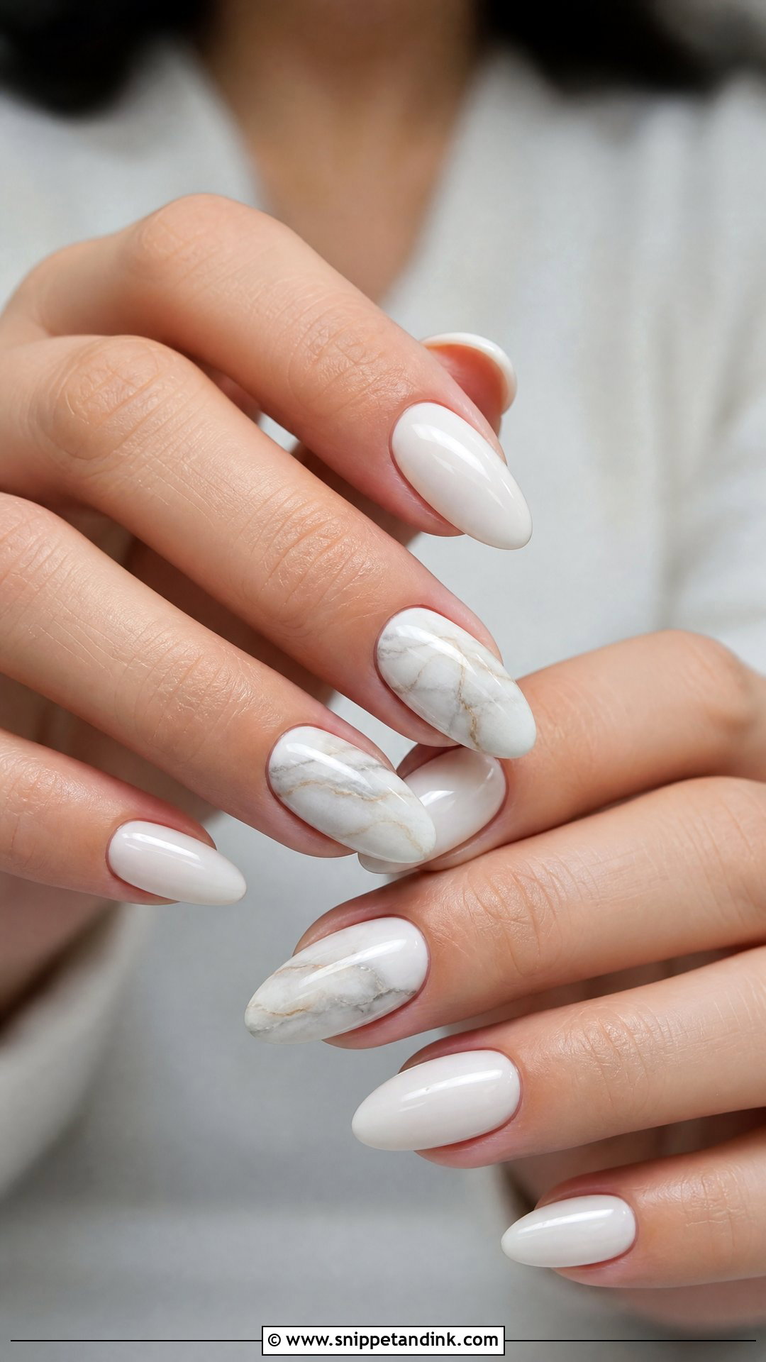 Marble Bridal Nails - Snippet and Ink - 35 Classy Bridal Wedding Nails for Bride
