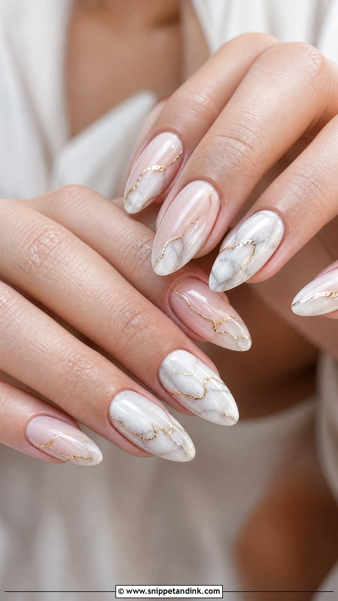 Marble Bridal Nails - Snippet and Ink - 25 Bridal Wedding Nails for Bride