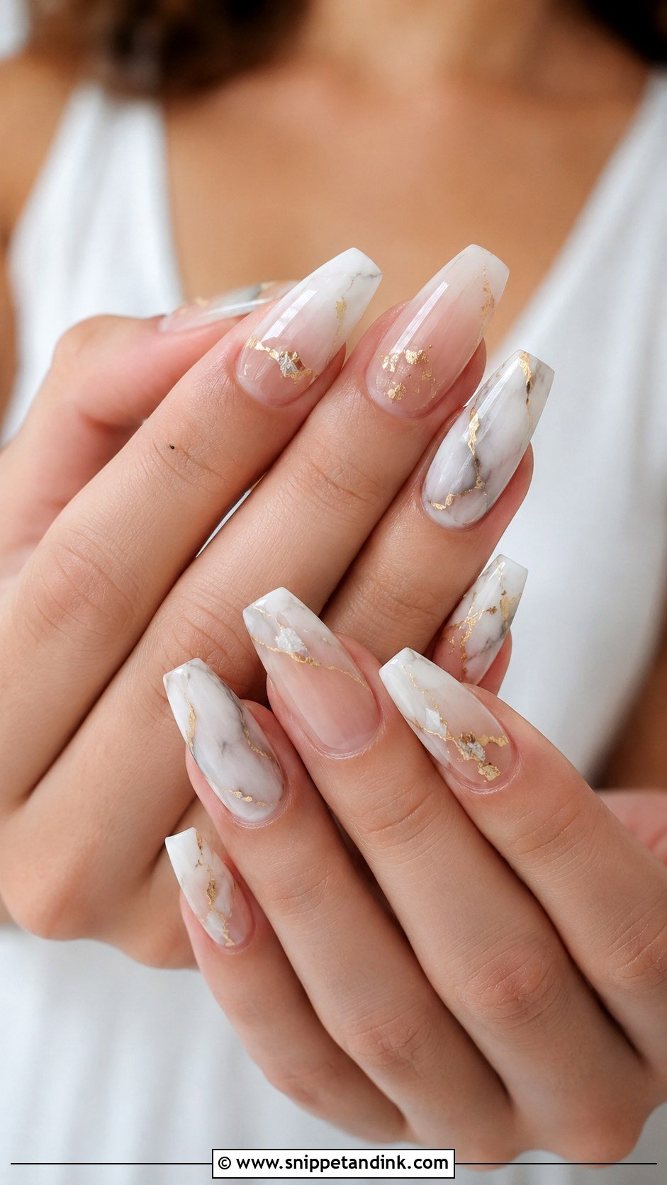 Marble Bride Nail Extensions - Snippet and Ink - 20 Bride Nail Extension Designs