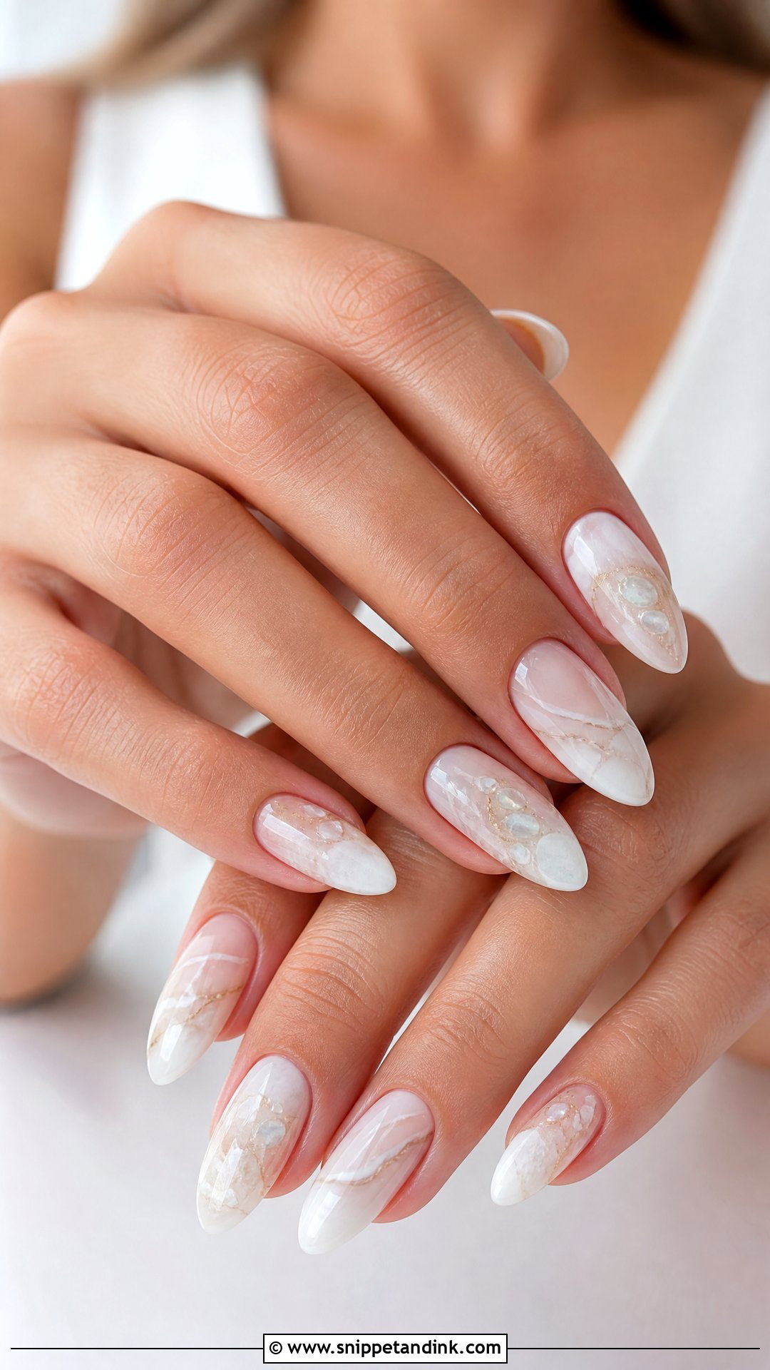 Marble Bride Nails - Snippet and Ink - 35 Bride Nails Wedding