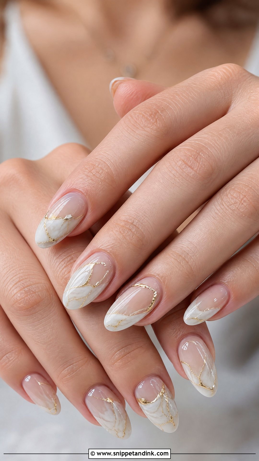 Marble Bride Nails - Snippet and Ink - 35 Bride Nails