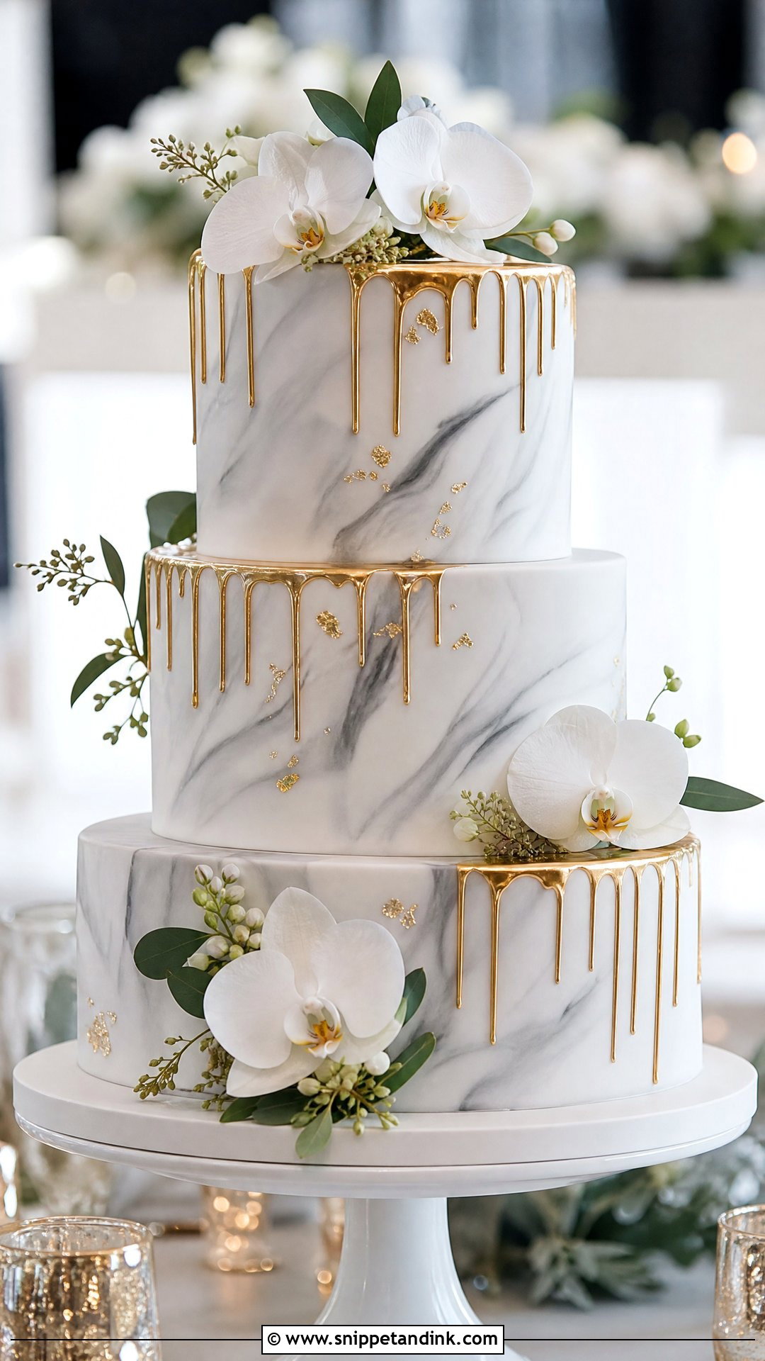 Marble Drip Wedding Cake - Snippet and Ink - 30 Drip Cakes for Wedding