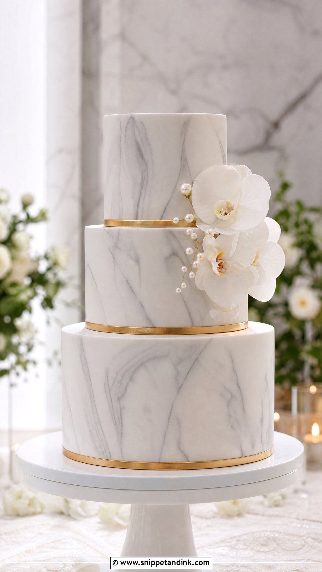 Marble Dummy Wedding Cake - Snippet and Ink - 25 Dummy Cake Ideas for Wedding