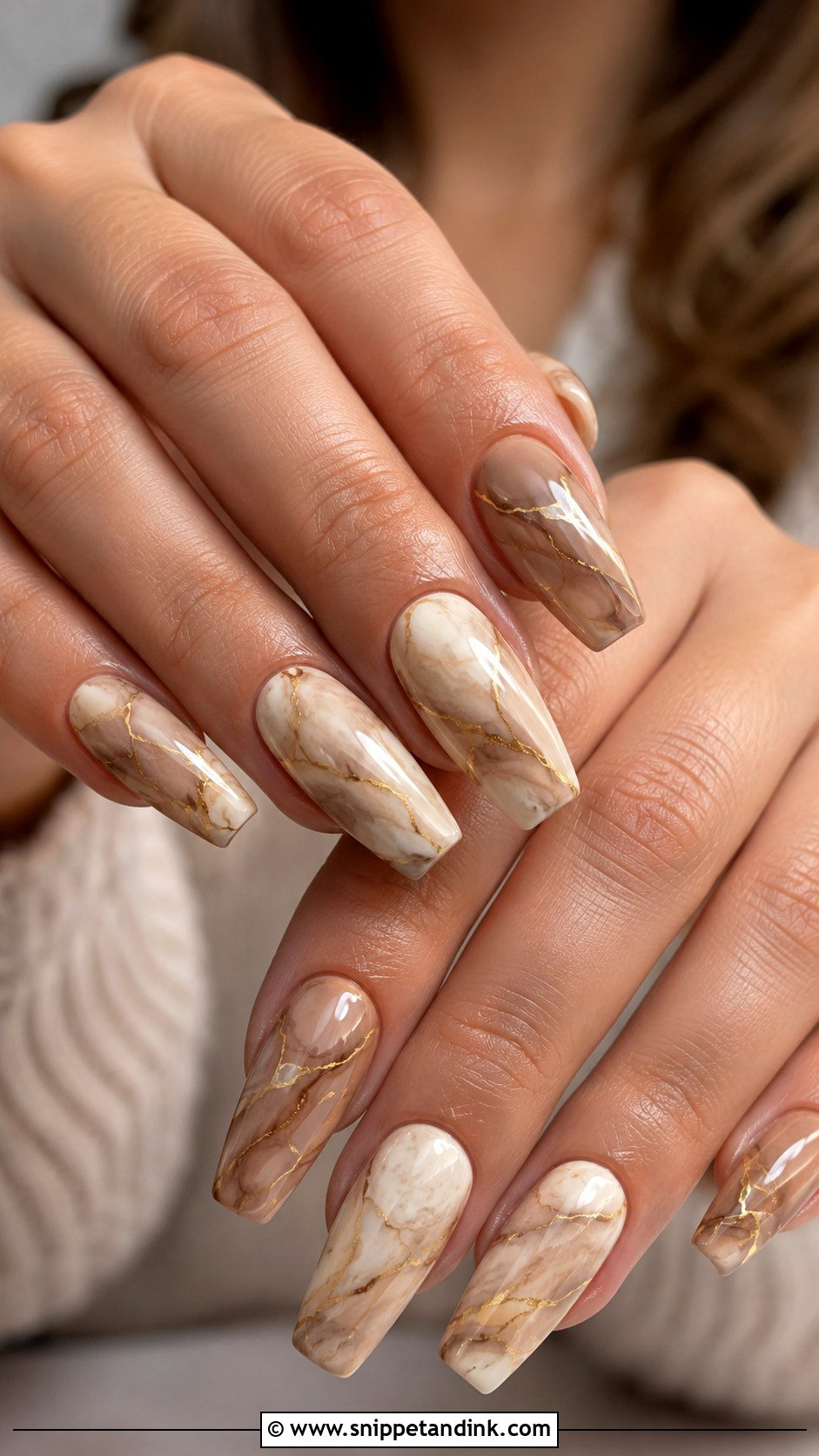 Marble Fall Wedding Nails - Snippet and Ink - 30 Fall Wedding Nails