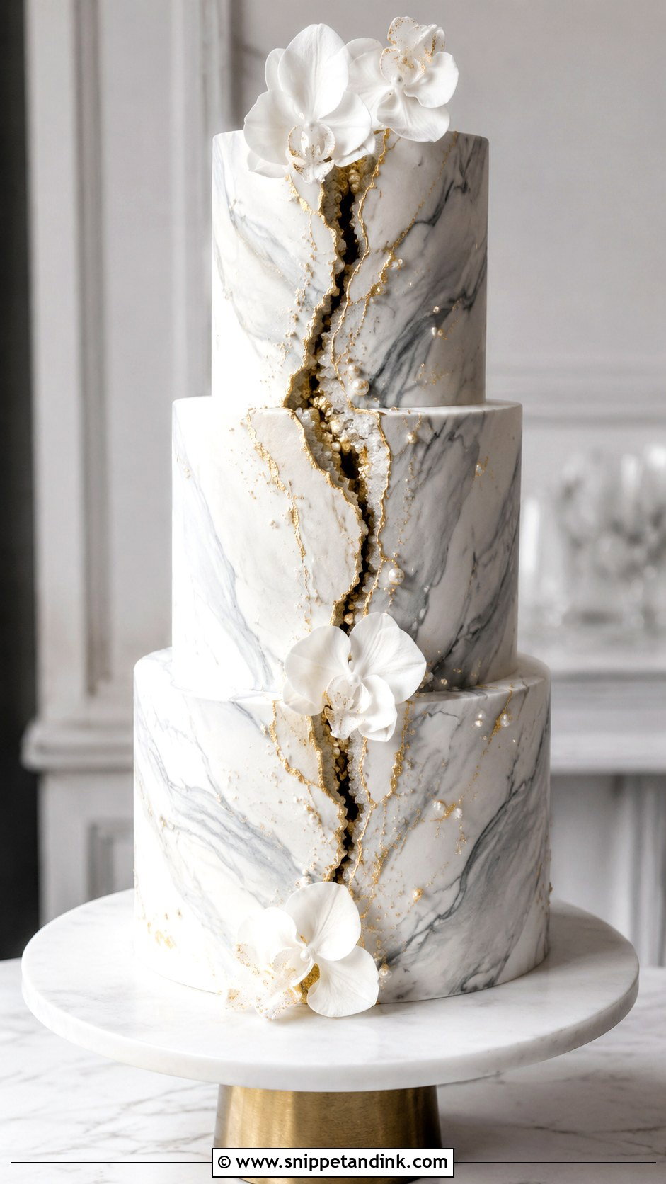 Marble Fault Line Wedding Cake - Snippet and Ink - 20 Fault Line Cakes for Wedding