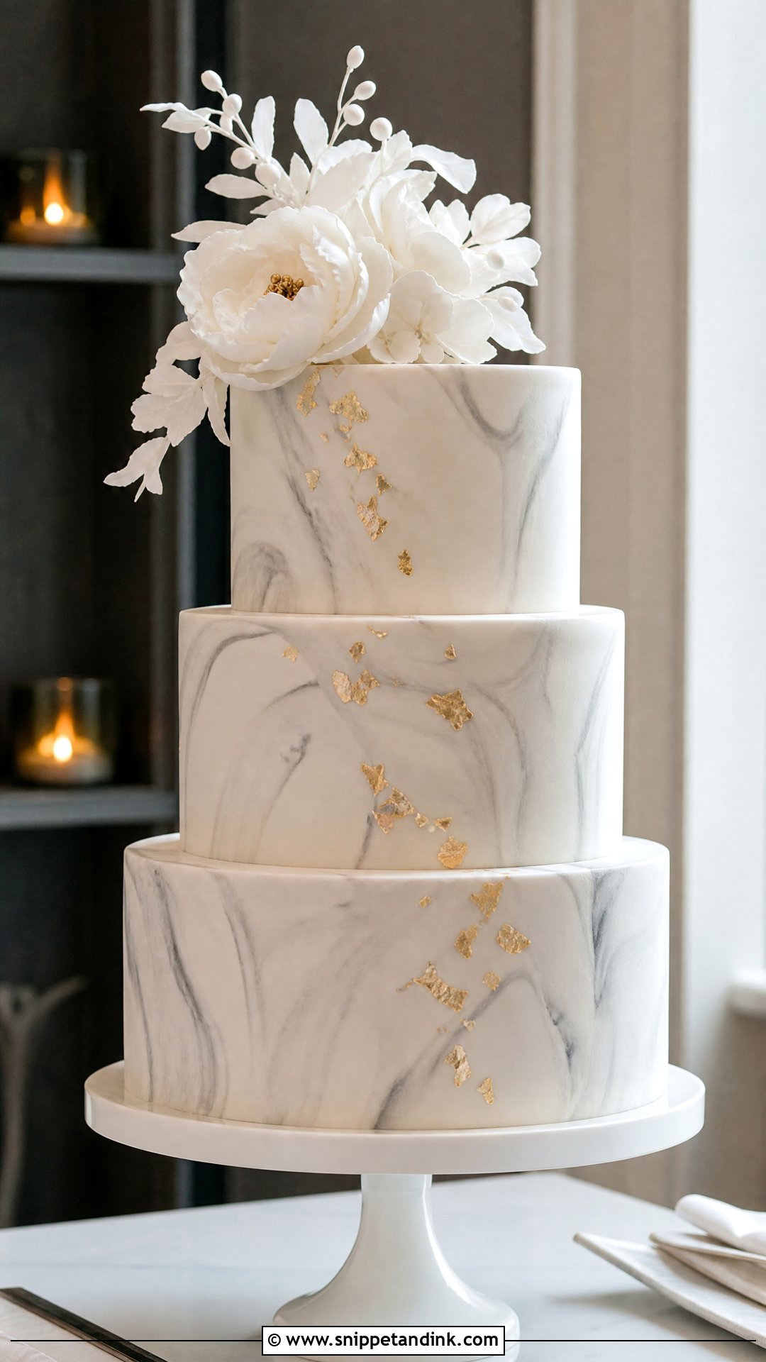 Marble Fondant Wedding Cake - Snippet and Ink - 35 Fondant Cakes for Wedding