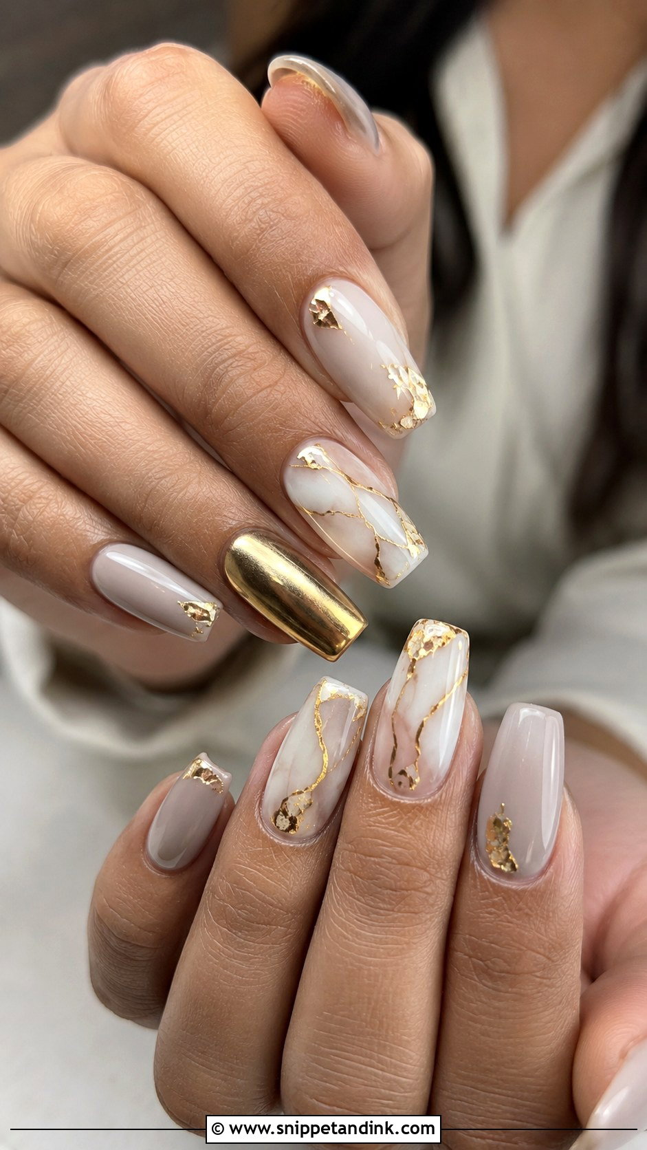 Marble Indian Wedding Nails - Snippet and Ink - 30 Indian Wedding Nails