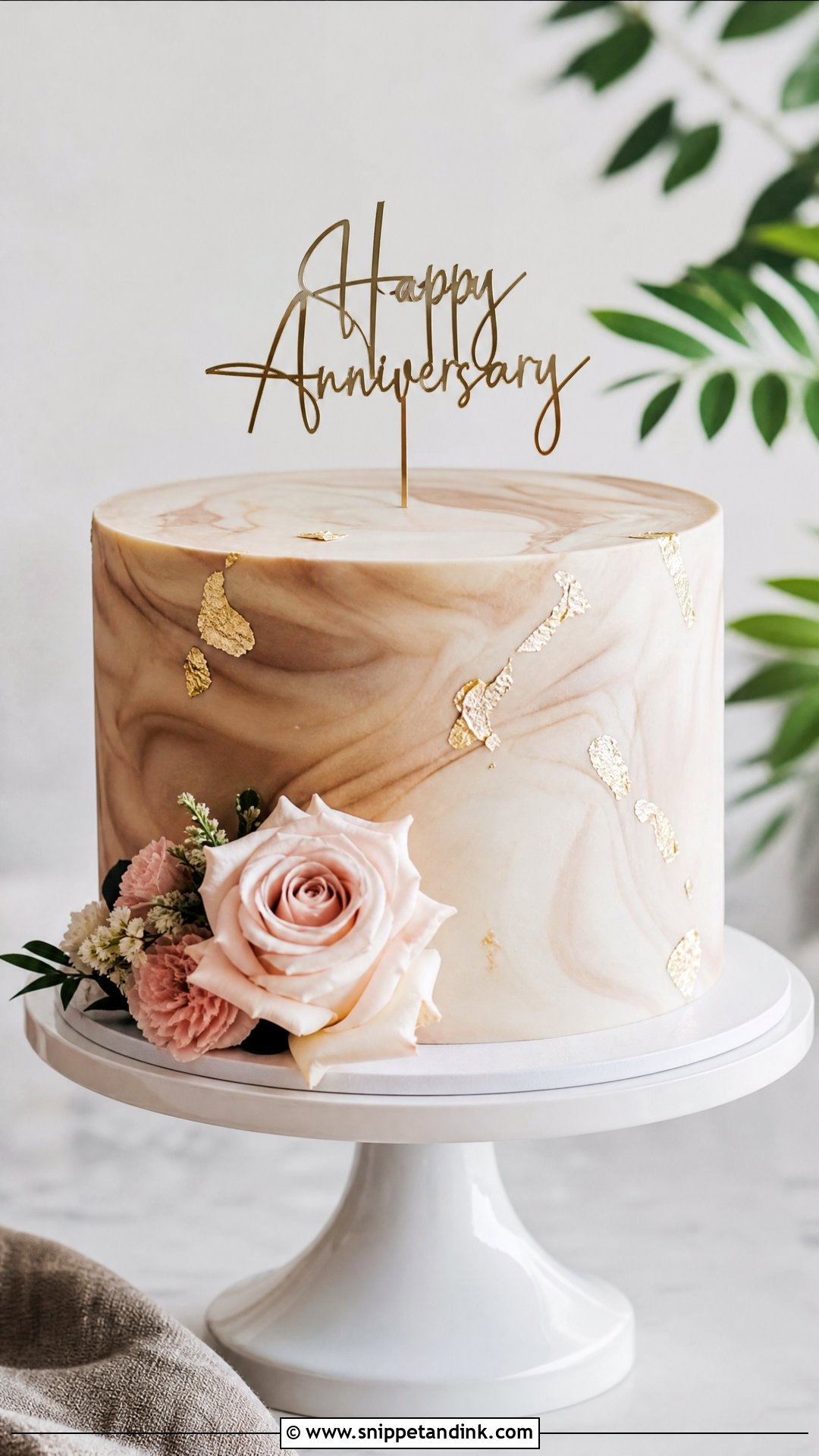 Marble Marriage Anniversary Cake - Snippet and Ink - 20 Marriage Anniversary Cakes
