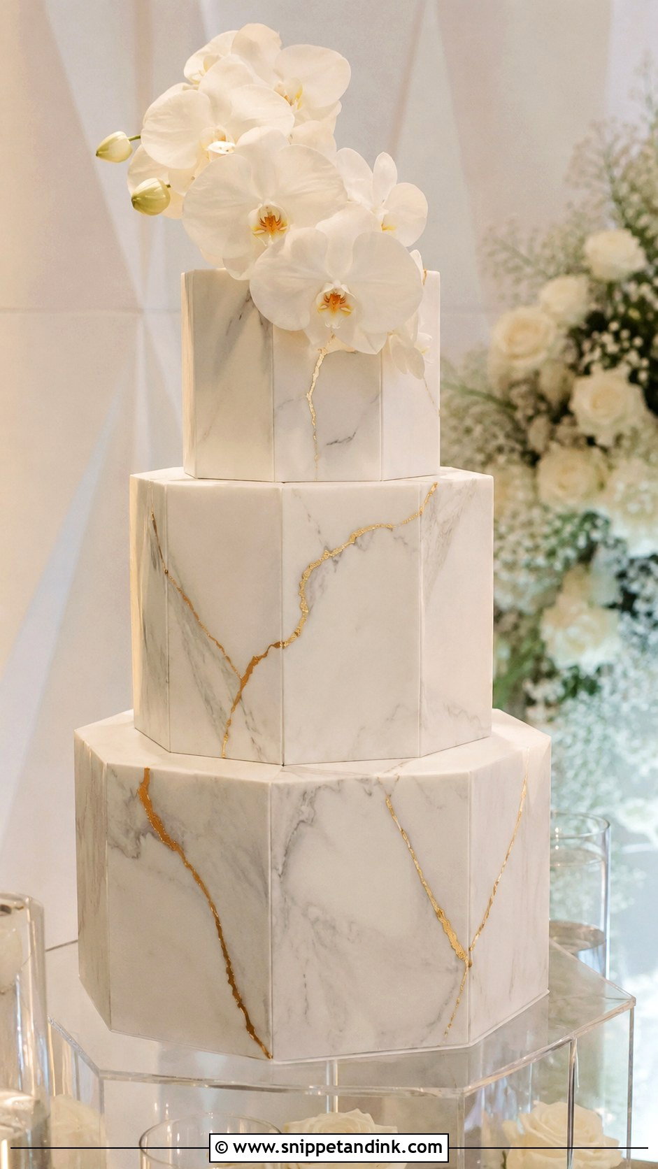 Marble Octagon Wedding Cake - Snippet and Ink - 20 Octagon Wedding Cake Ideas
