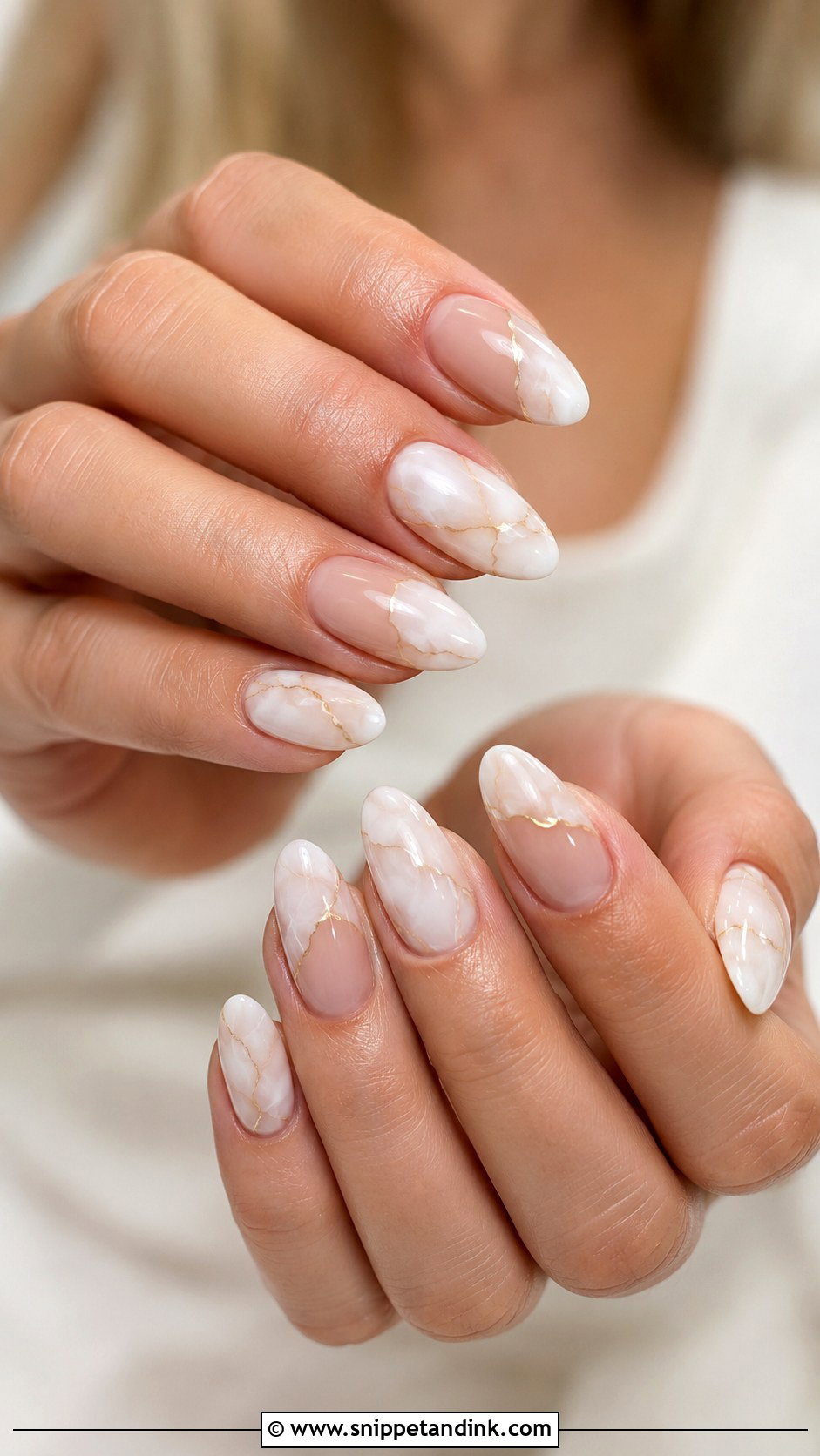 Marble Press On Wedding Nails - Snippet and Ink - 20 Press on Wedding Nails