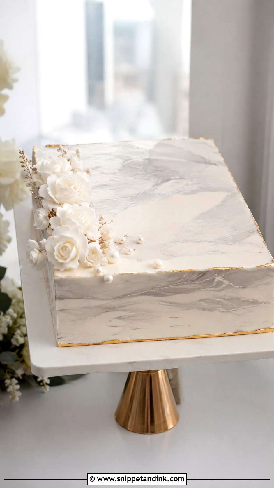 Marble Sheet Cake For Wedding - Snippet and Ink - 20 Aesthetic Sheet Cake Ideas for Wedding