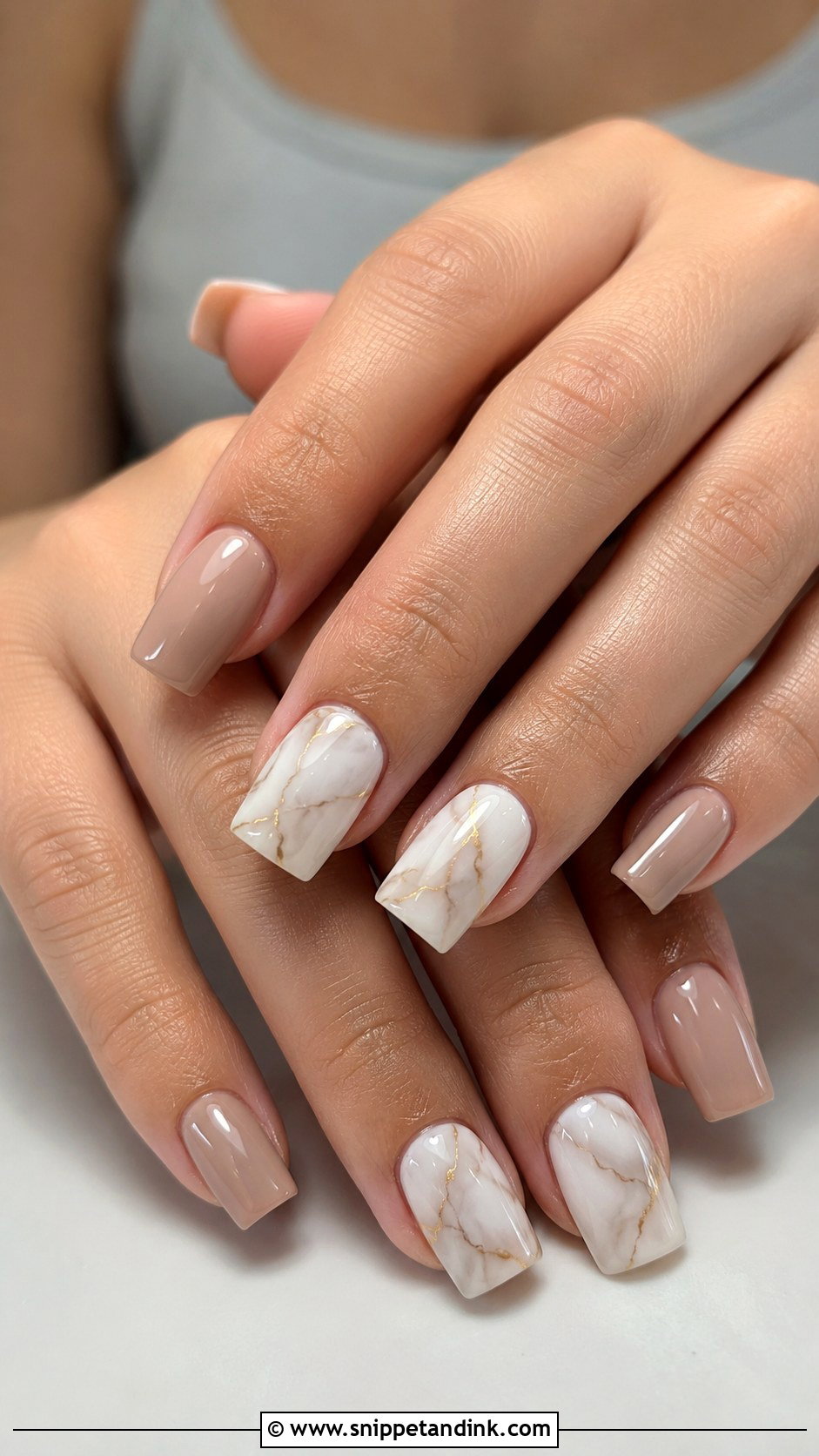 Marble Square Wedding Guest Nails - Snippet and Ink - 20 Square Wedding Guest Nails
