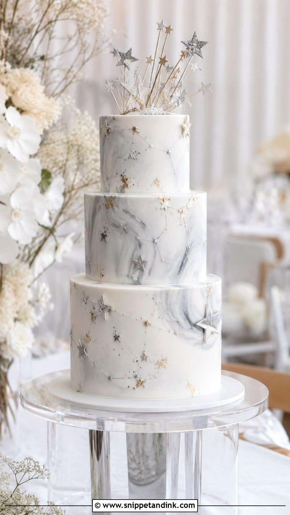 Marble Star Wedding Cake - Snippet and Ink - 20 Star Wedding Cake Ideas
