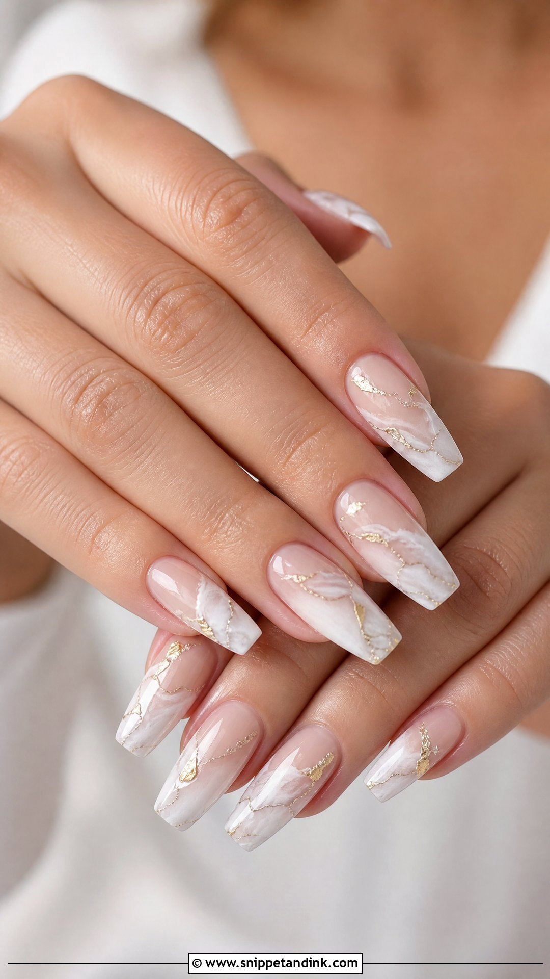 Marble Wedding Acrylic Nails - Snippet and Ink - 25 Wedding Acrylic Nails