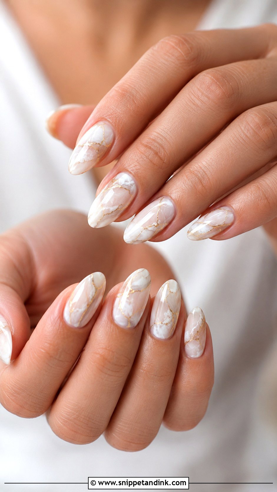 Marble Wedding Almond Nails - Snippet and Ink - 20 Almond Nails Designs Wedding