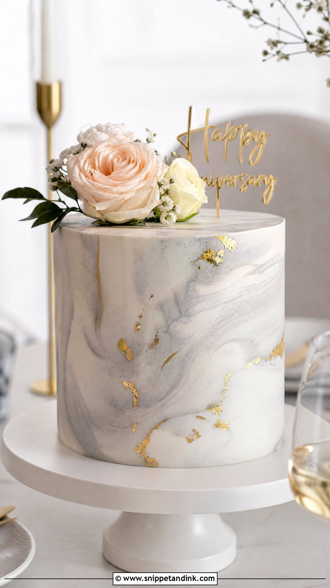 Marble Wedding Anniversary Cake - Snippet and Ink - 20 Wedding Anniversary Cake Ideas
