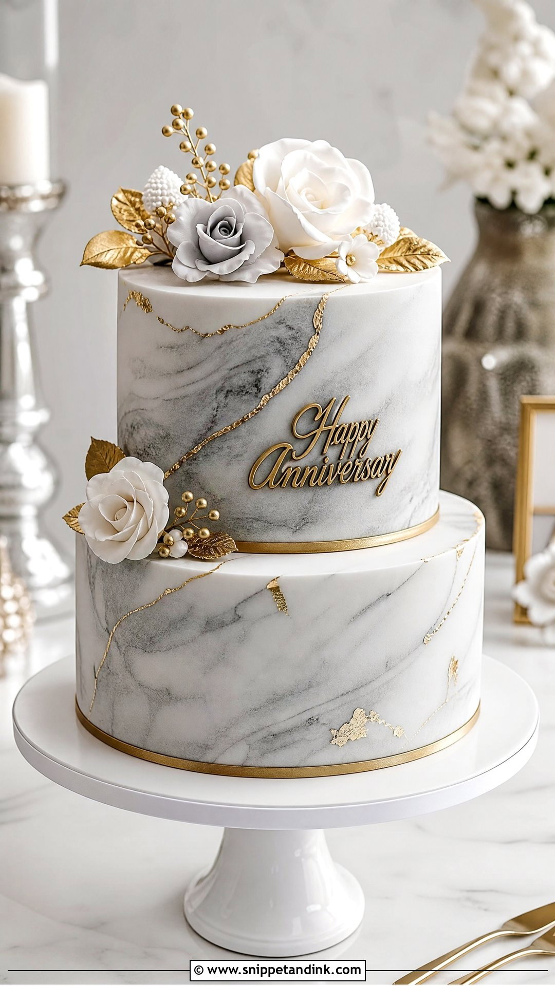 Marble Wedding Anniversary Cake - Snippet and Ink - 30 Wedding Anniversary Cakes