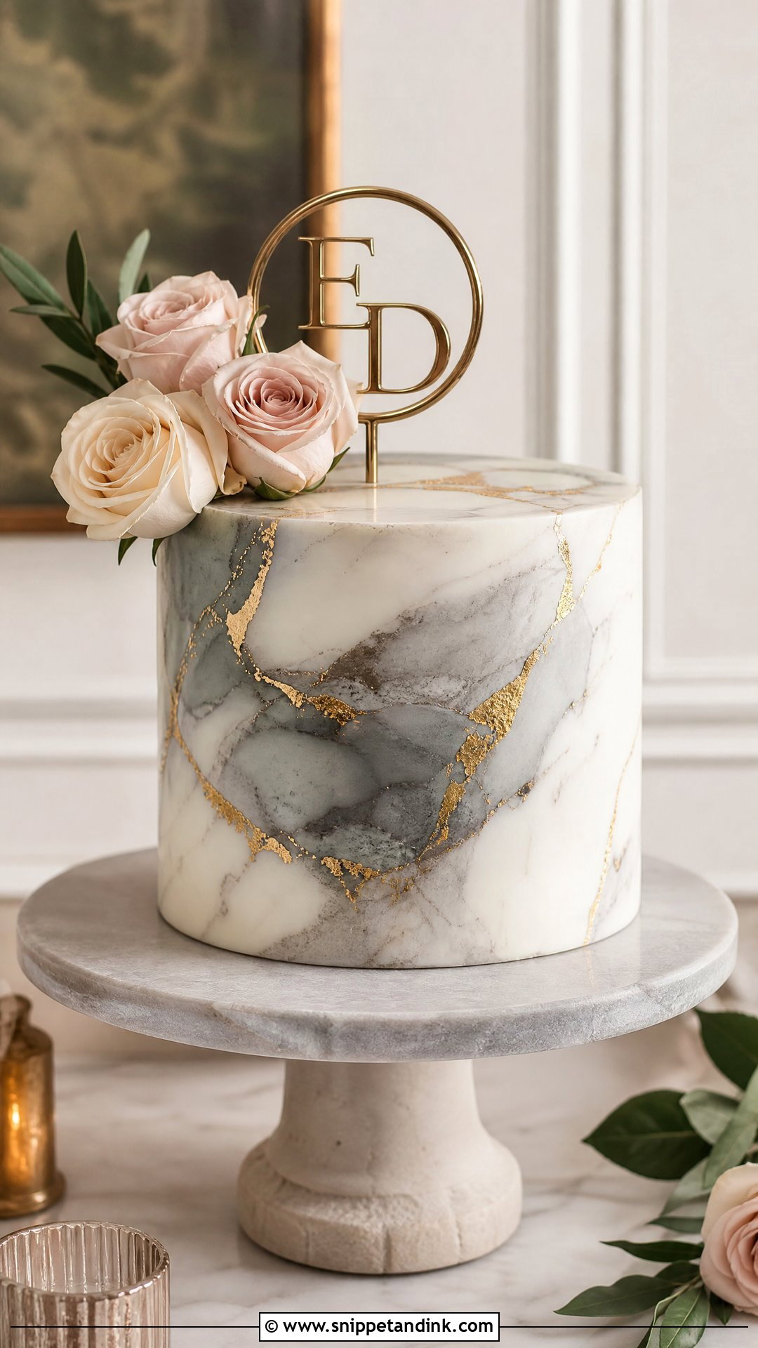 Marble Wedding Anniversary Cake - Snippet and Ink - 35 Wedding Anniversary Cake Ideas