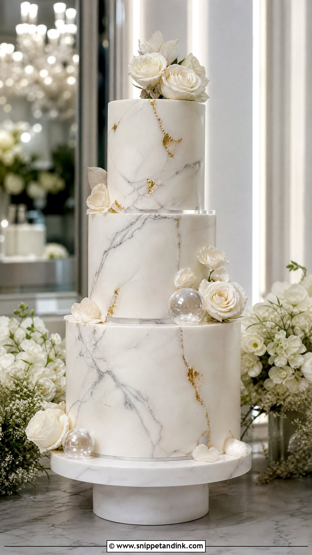 Marble Wedding Cake - Snippet and Ink - 20 Luxury Wedding Cake Designs