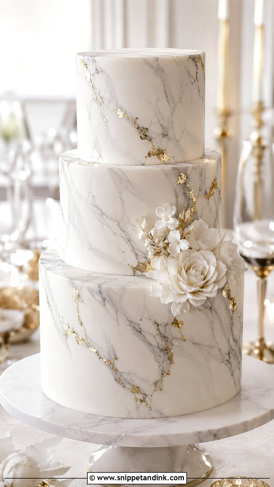 Marble Wedding Cake - Snippet and Ink - 20 Sophisticated Wedding Cake Ideas