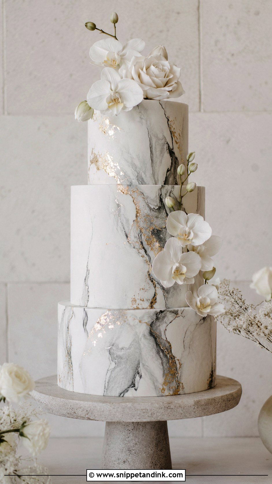 Marble Wedding Cake - Snippet and Ink - 20 Wedding Cake Chart